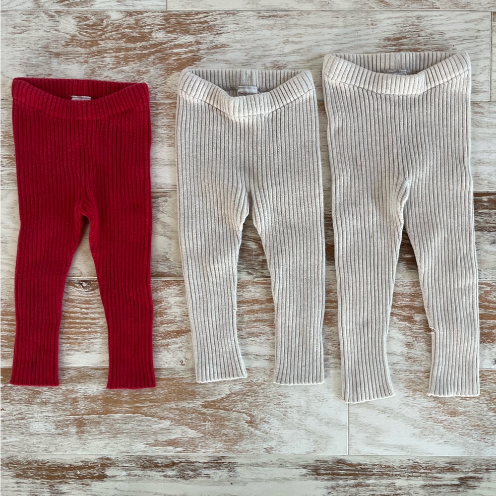 Hanna Andersson lot of 3 Ribbed Knit Leggings